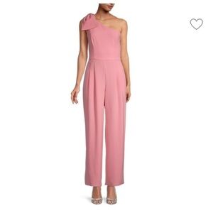 GAL MEETS GLAM Bow One-Shoulder Jumpsuit size 6